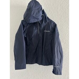 Columbia Navy Rain Jacket Full Zip Gender Neutral Youth XXS 4/5